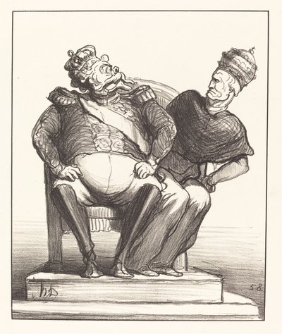 Too Tight for Two by Honoré Daumier