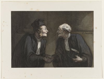 Two Lawyers shaking Hands by Honoré Daumier