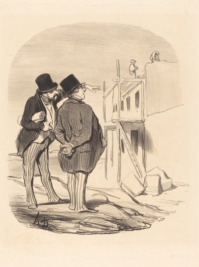 Two Men Amid Ruins by Honoré Daumier