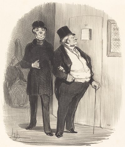 A Day of Benefit Performance by Honoré Daumier