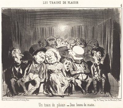 A Pleasure Train by Honoré Daumier