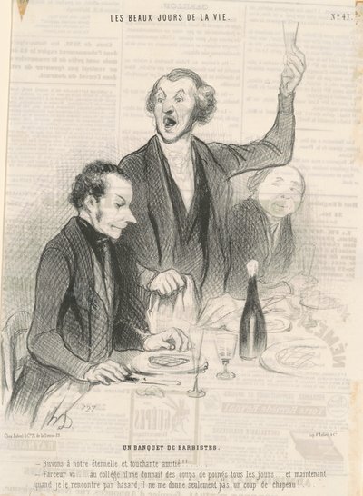 A Banquet of Barbistes by Honoré Daumier