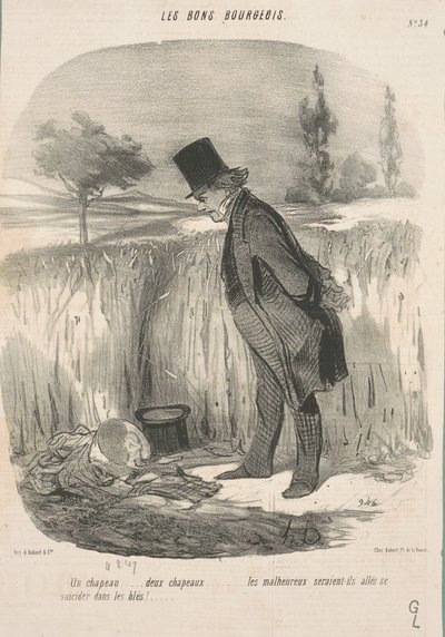 A Hat... Two Hats... The Unfortunate... by Honoré Daumier