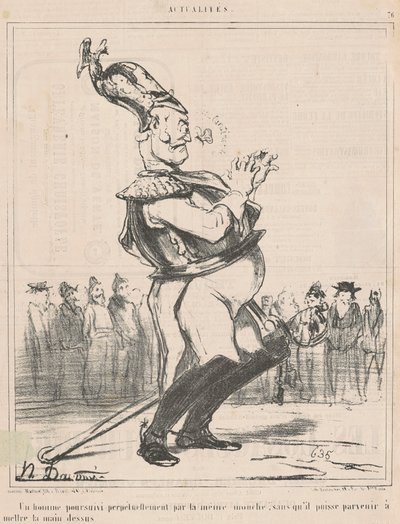 A Man Pursued... by Honoré Daumier