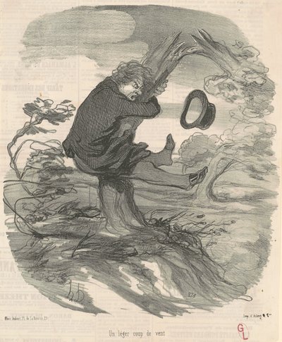 A Light Gust of Wind by Honoré Daumier