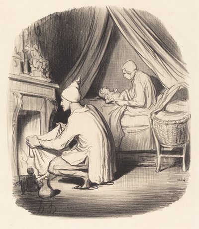 A Restless Night by Honoré Daumier