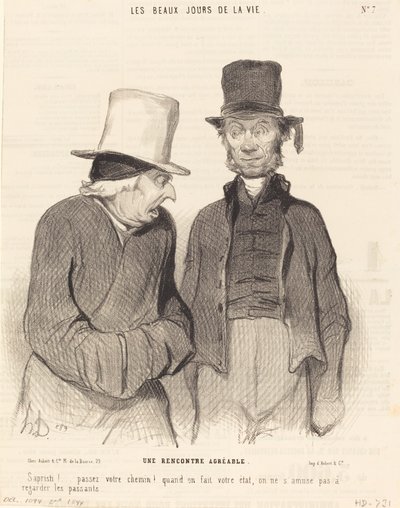A Pleasant Encounter by Honoré Daumier