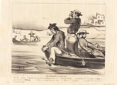 Une Rencontre en pleine eau by Honoré Daumier
