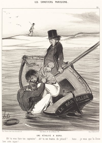 A Revolt on Board by Honoré Daumier