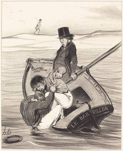 A Revolt on Board by Honoré Daumier