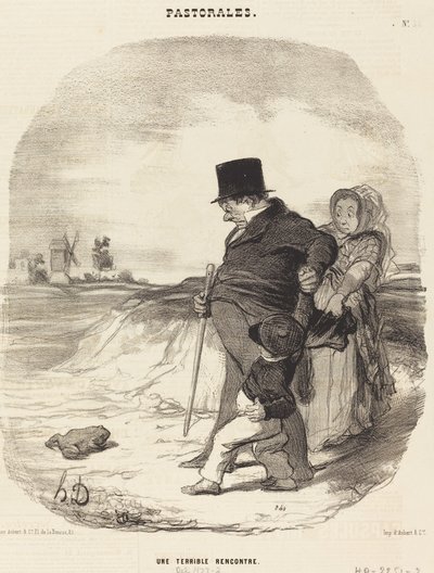 A Terrible Encounter by Honoré Daumier