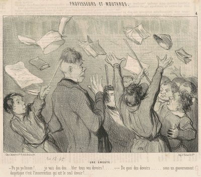 A Riot by Honoré Daumier