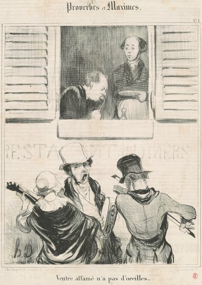 A Hungry Belly Has No Ears by Honoré Daumier