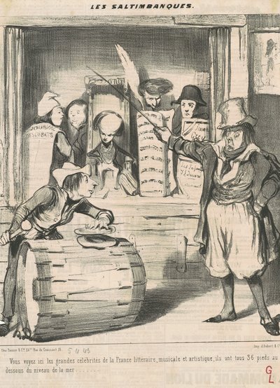 You see here the great celebrities... by Honoré Daumier