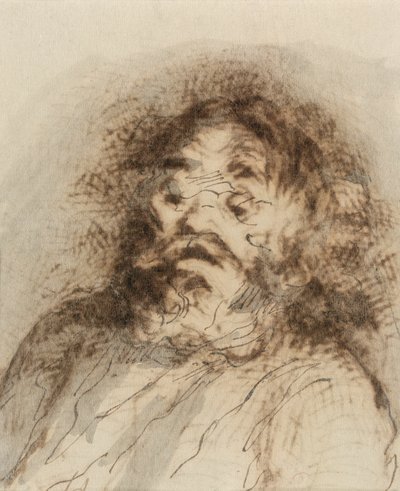 Bearded Man by Honoré Victorin Daumier