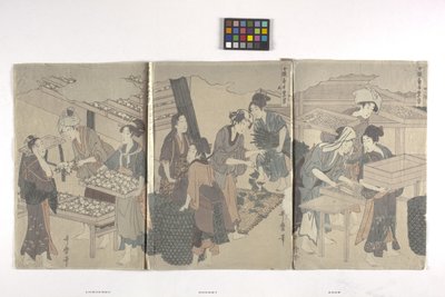 Triptych by Hosoda Eishi