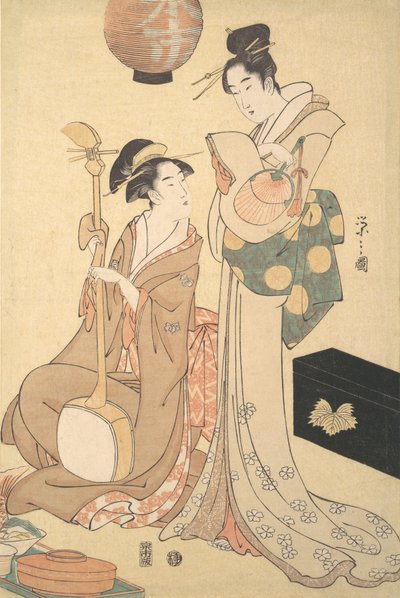 Two Geisha by Hosoda Eishi