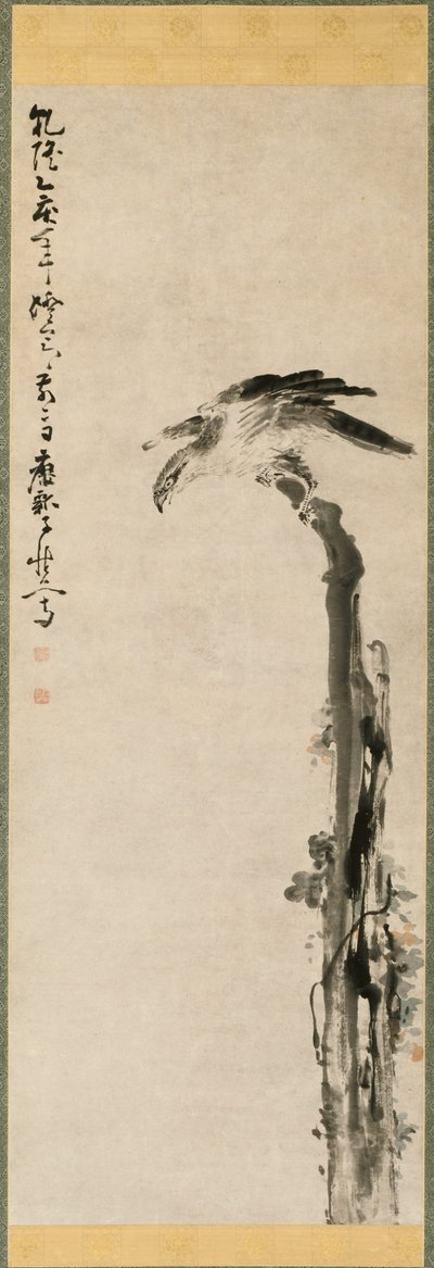 Eagle on a Tree Trunk by Huang Shen