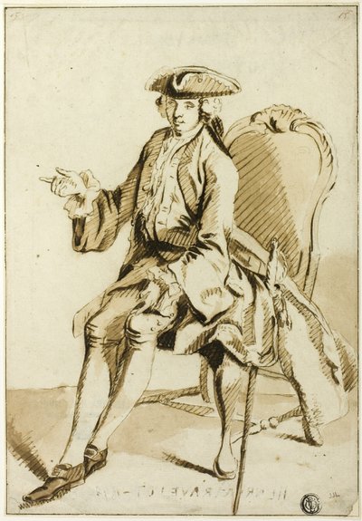 Young Seigneur Seated by Hubert Francois Gravelot