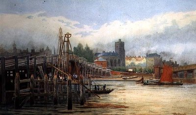 Old Putney Bridge by Hubert James Medlycott