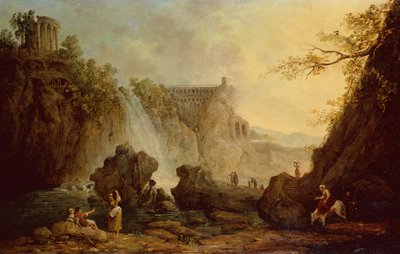 Landscape with Waterfall by Hubert Robert