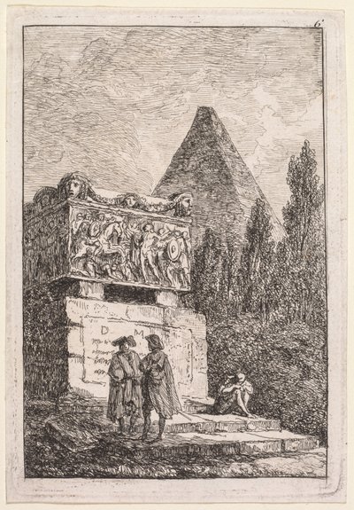 The Evenings of Rome: The Sarcophagus by Hubert Robert