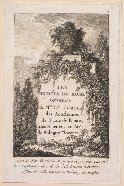 Les Soirées de Rome: Title Page by Hubert Robert