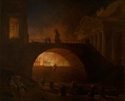 The Burning of Rome by Hubert Robert
