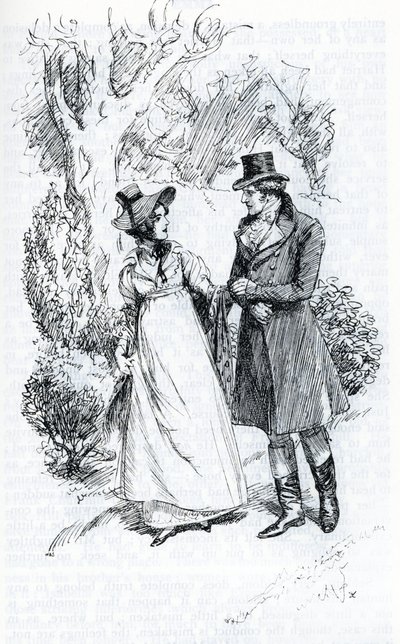 Emma and Mr. Knightley (Illustration) by Hugh Thomson