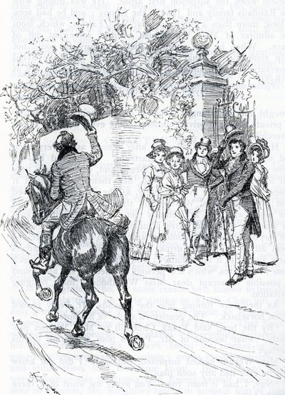 Mr Perry Riding a Horse (illustration) by Hugh Thomson