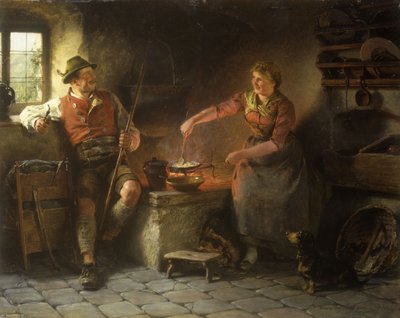 In the Kitchen, 1901 by Hugo Wilhelm Kauffman