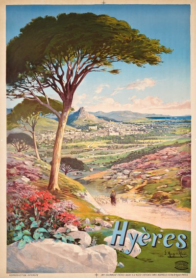 Poster Advertising Hyeres, France by Hugo d Alesi
