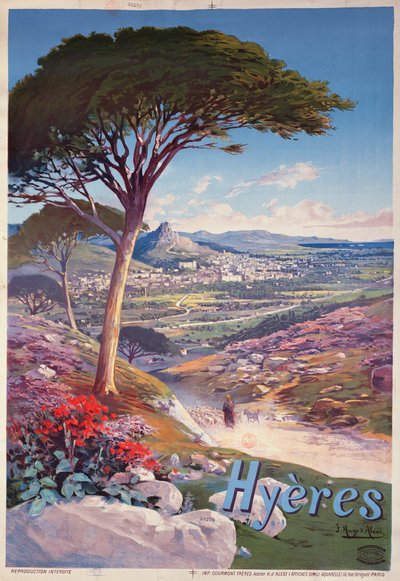 Poster advertising Hyeres, Provence by Hugo d