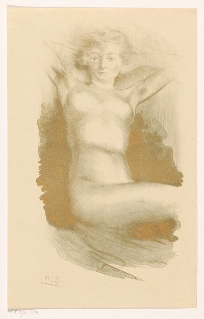 Seated Nude Woman by Huib Luns
