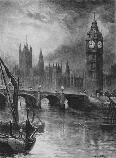 Houses of Parliament, 1890 by Hume Nisbet
