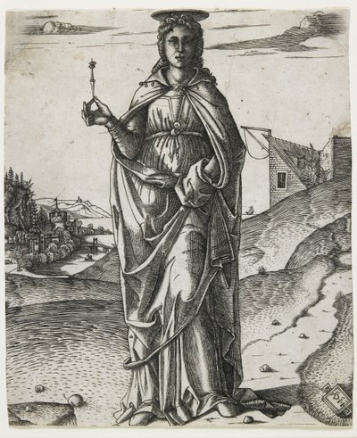 Saint Lucy, c.1510 (engraving) by I.I.C.A. Master