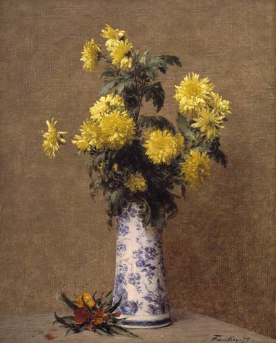 Chrysanthemums by Ignace Henri Jean Fantin Latour