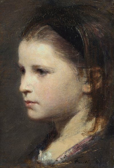 Head of a young girl by Ignace Henri Jean Fantin Latour