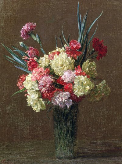 Carnations by Ignace Henri Jean Fantin Latour