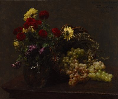 Flowers and Grapes by Ignace Henri Jean Fantin Latour