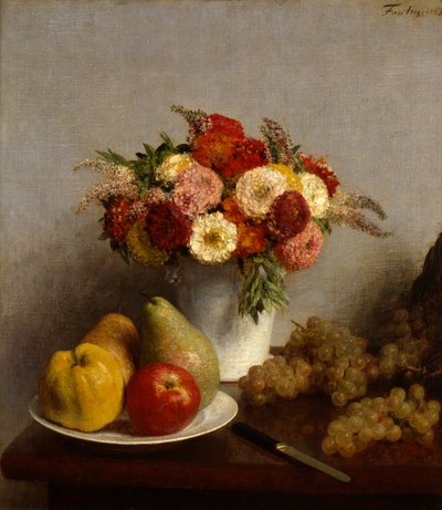 Fruit and Flowers by Ignace Henri Jean Fantin Latour