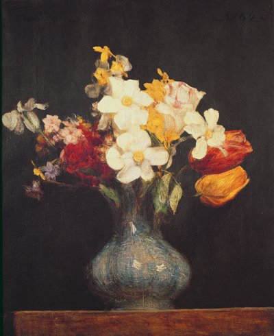 Narcissi and Tulips by Ignace Henri Jean Fantin Latour