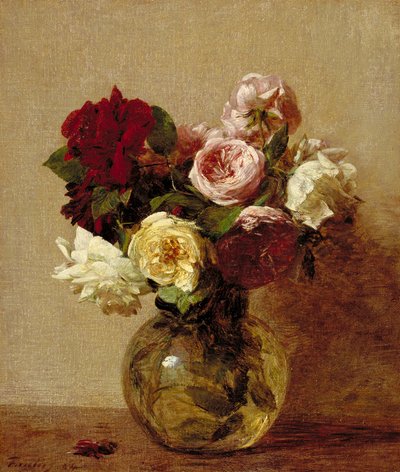 Roses by Ignace Henri Jean Fantin Latour