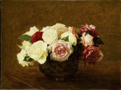 Roses by Ignace Henri Jean Fantin Latour