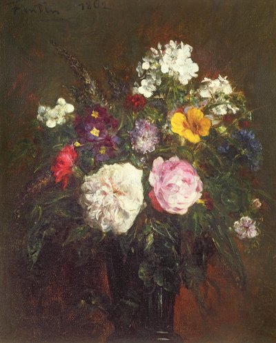 Roses and Phlox by Ignace Henri Jean Fantin Latour