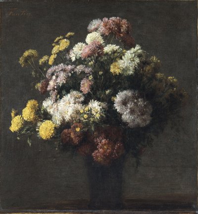 Vase with Chrysanthemums by Ignace Henri Jean Fantin Latour