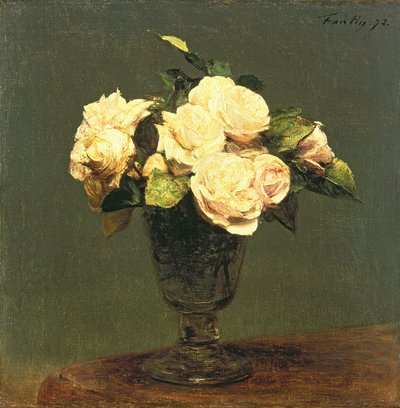 White Roses, 1873 by Ignace Henri Jean Fantin Latour