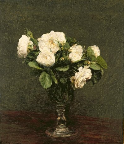 White Roses by Ignace Henri Jean Fantin Latour