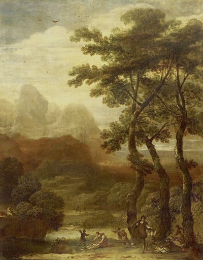 Landscape with Hunters by Ignacio de Iriarte