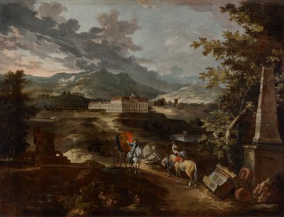 Landscape with Stattenberg Castle by Ignaz Flurer